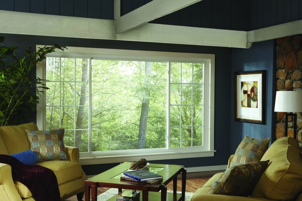 Large 3-Lite sliding window in living room