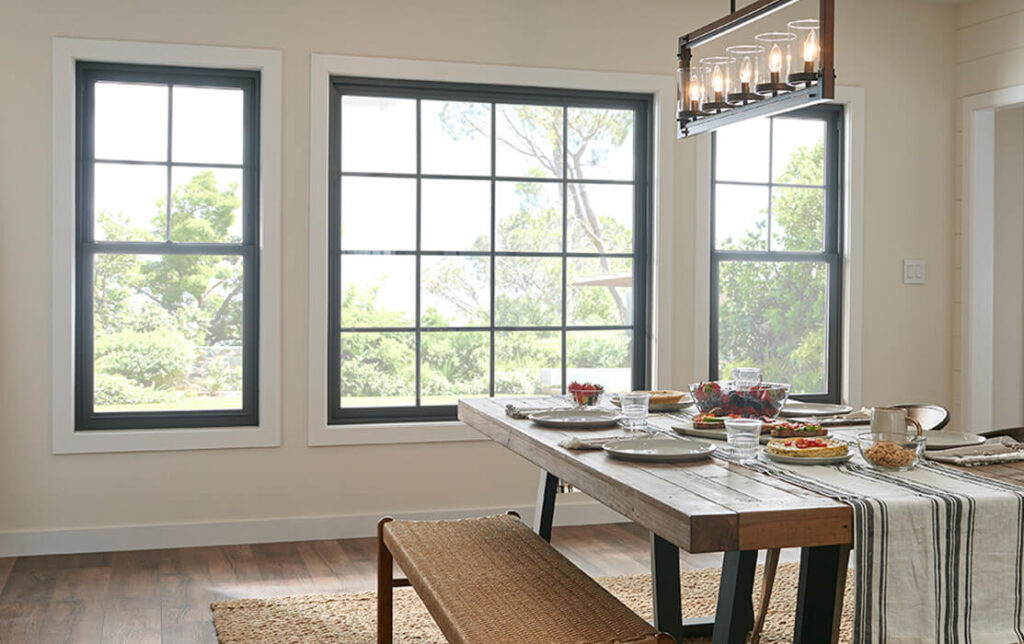 dining room with large picture window